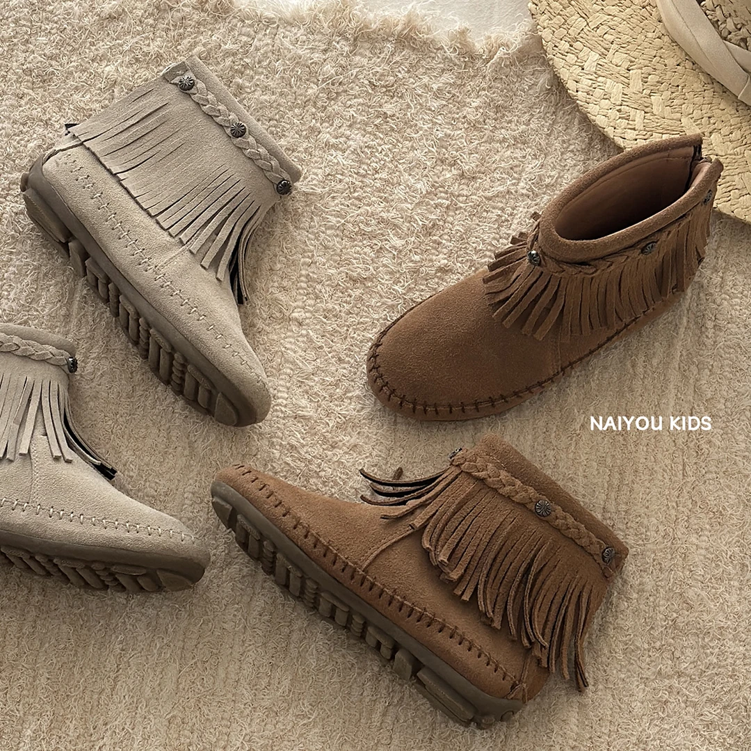流苏靴4】女童短靴2025春季新款流苏公主皮靴儿童英伦风鞋子X465