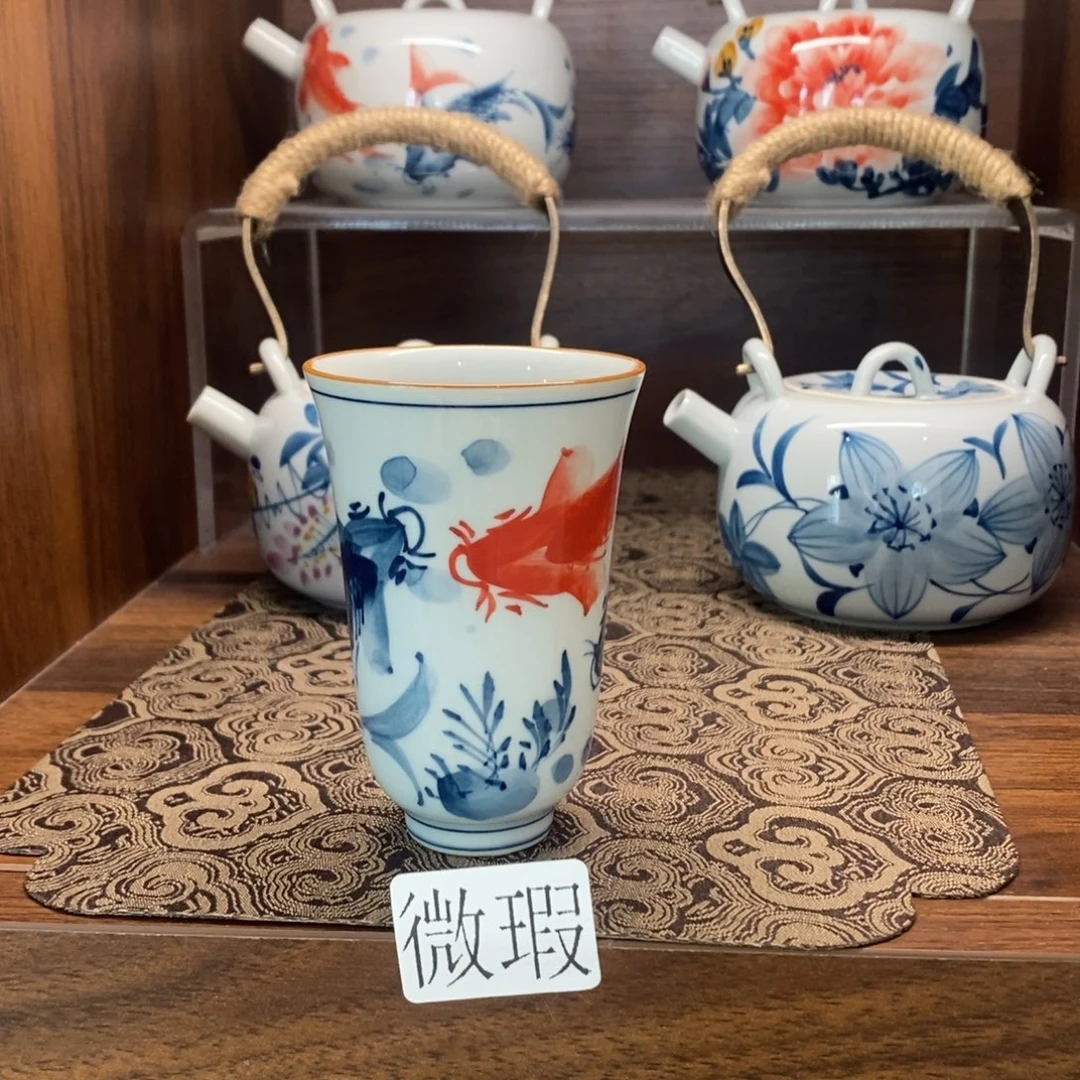 釉下彩老陶泥手工绘制