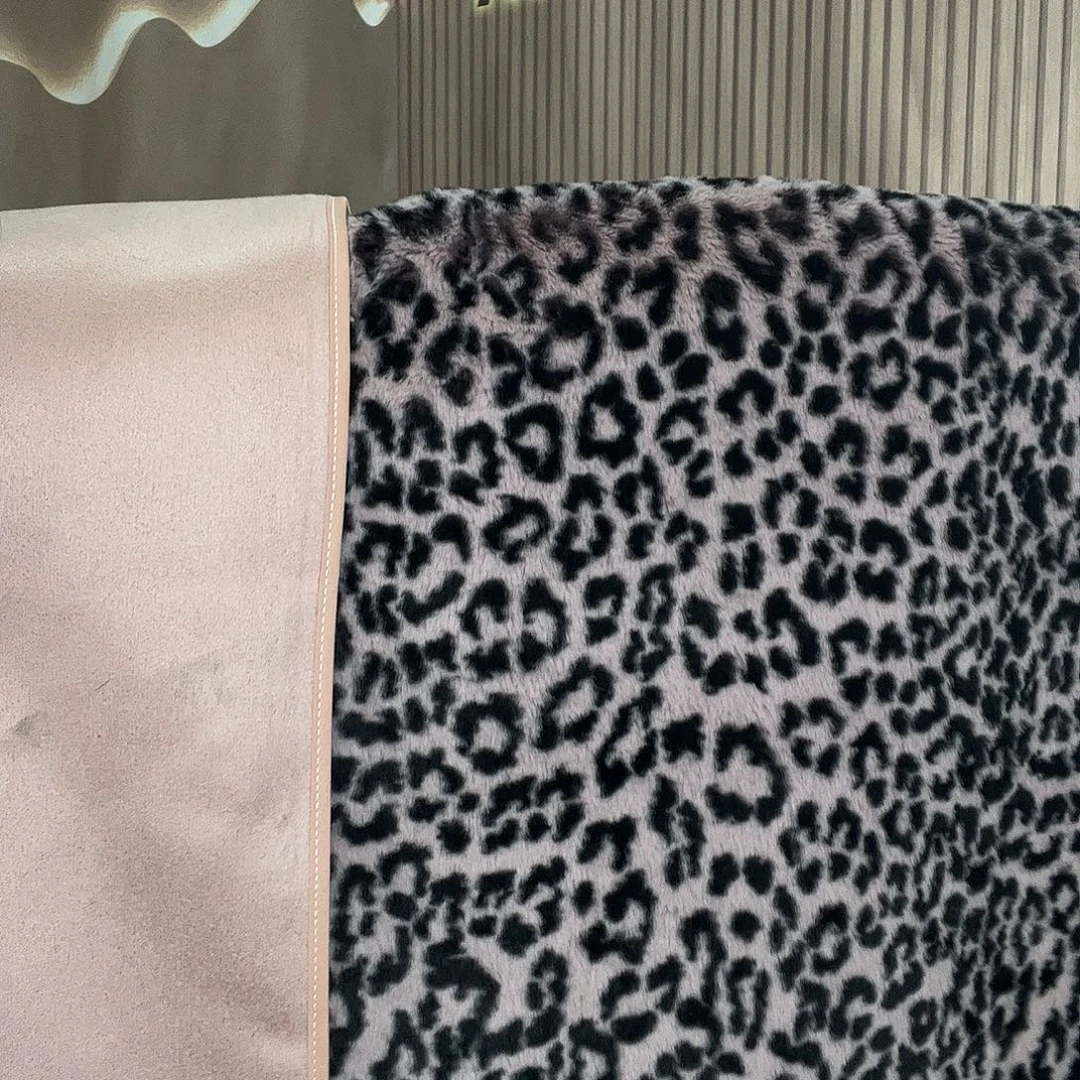 毛绒80✖️200粉色豹纹默认微瑕不退不换