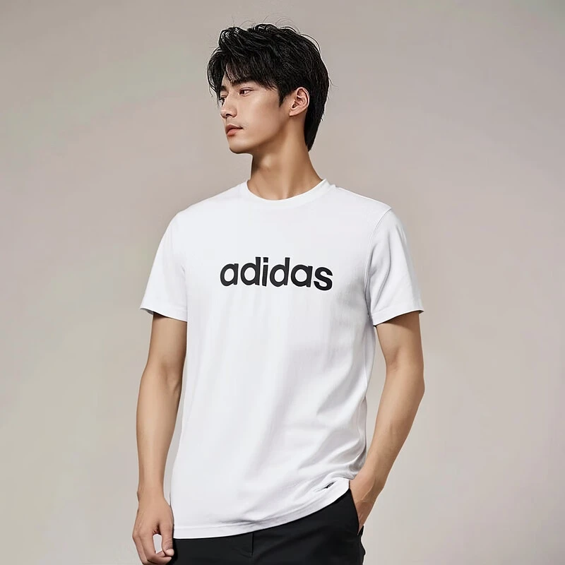 adidas/阿迪达斯男女款夏季纯棉运动圆领短袖休闲T恤衫JF3218-多