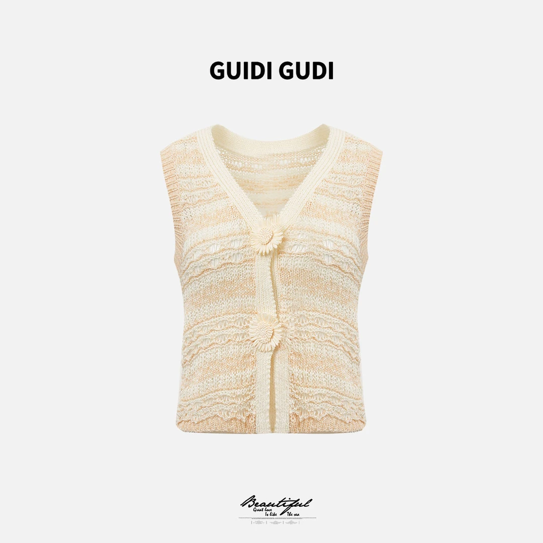 GUIDI GUDI【大局为重】黄加蓝气质百搭无袖马甲外套 J9520311H