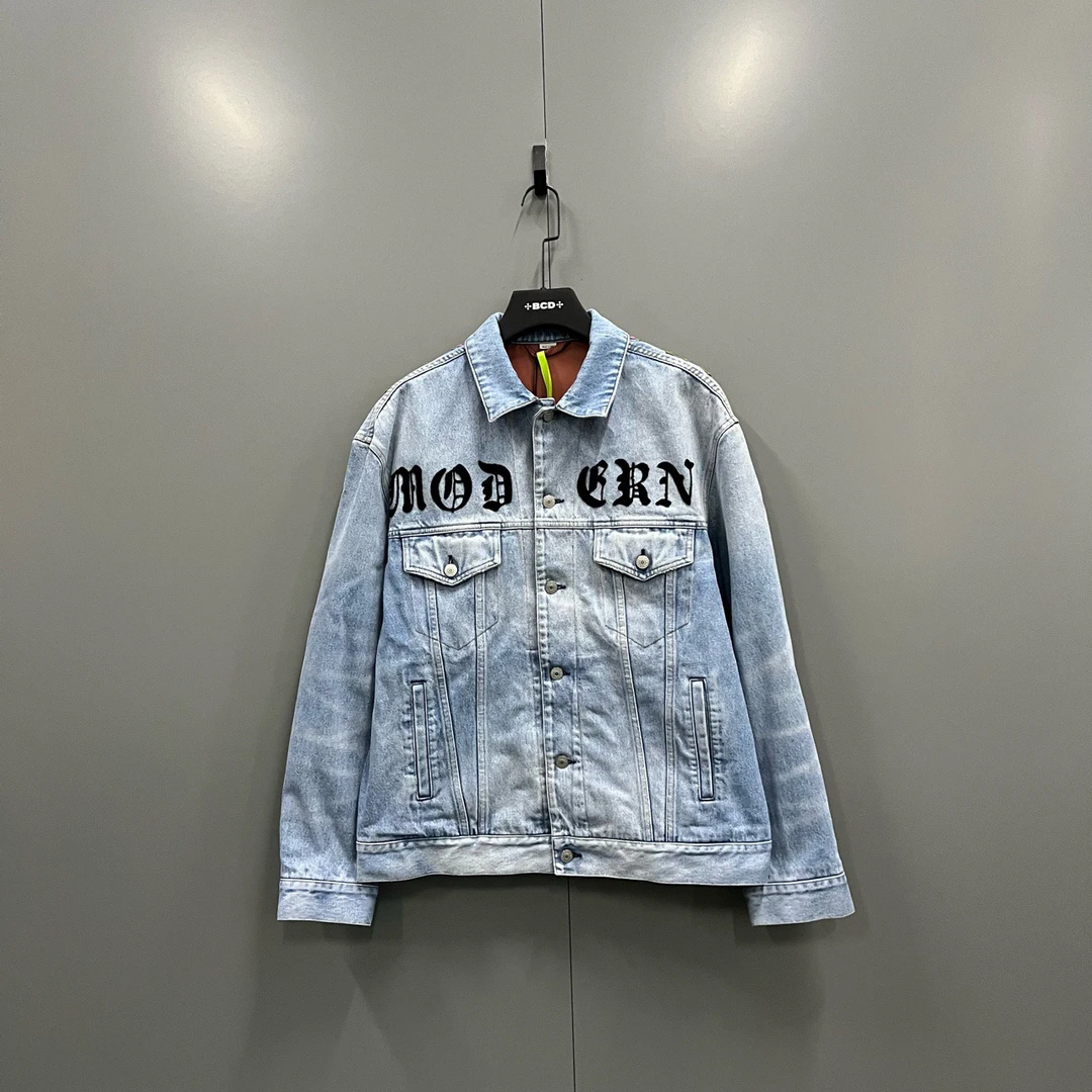 95新 GUCCI/古驰 （jp）123梵文花卉刺绣牛仔外套 