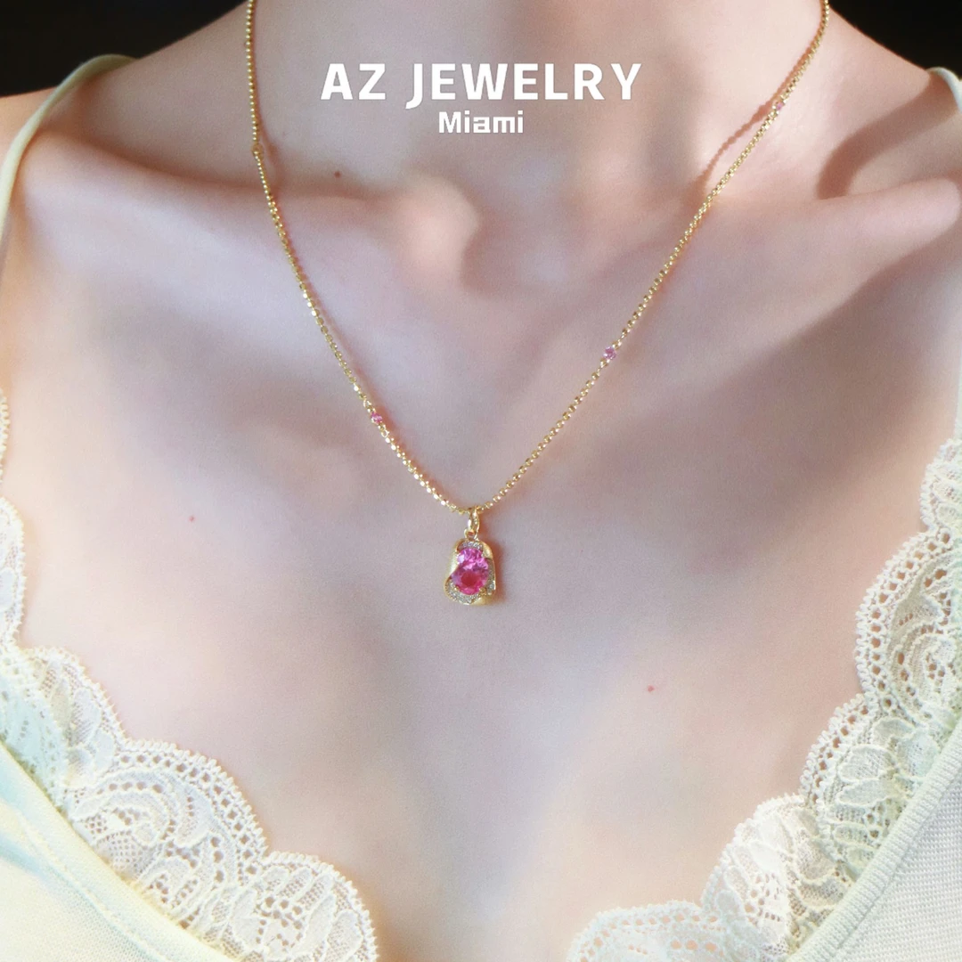 ANNA ZUCKERMAN 坠链均925银合成锆石 【莫奈花园】法式设计师项链