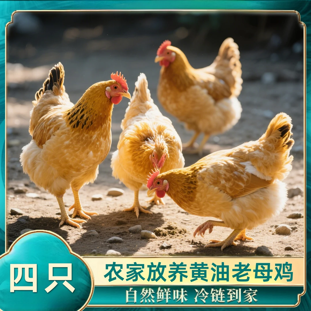【小邢】 农家放养黄油老母鸡 4只净重10斤