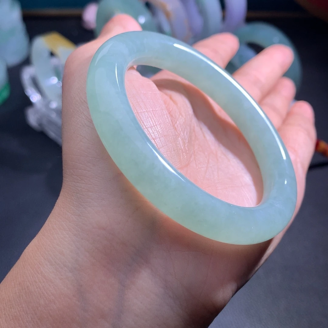未镶嵌翡翠手镯定制翡翠小***子