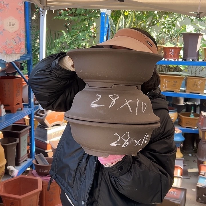 28紫泥碗盆三个花盆花盆