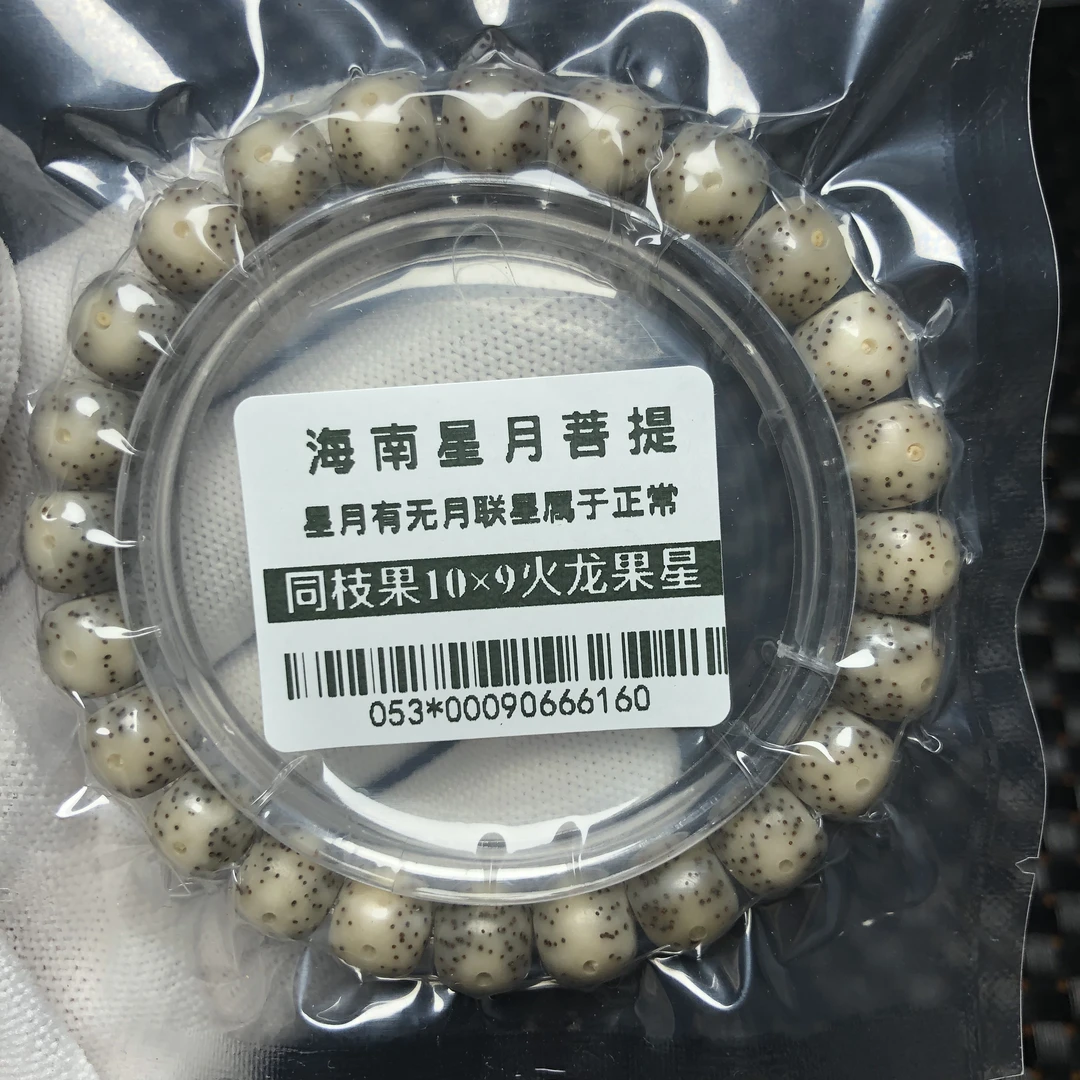 一物一拍053*号海南星月菩提同枝果10×9老型火龙果星打灯润透手串