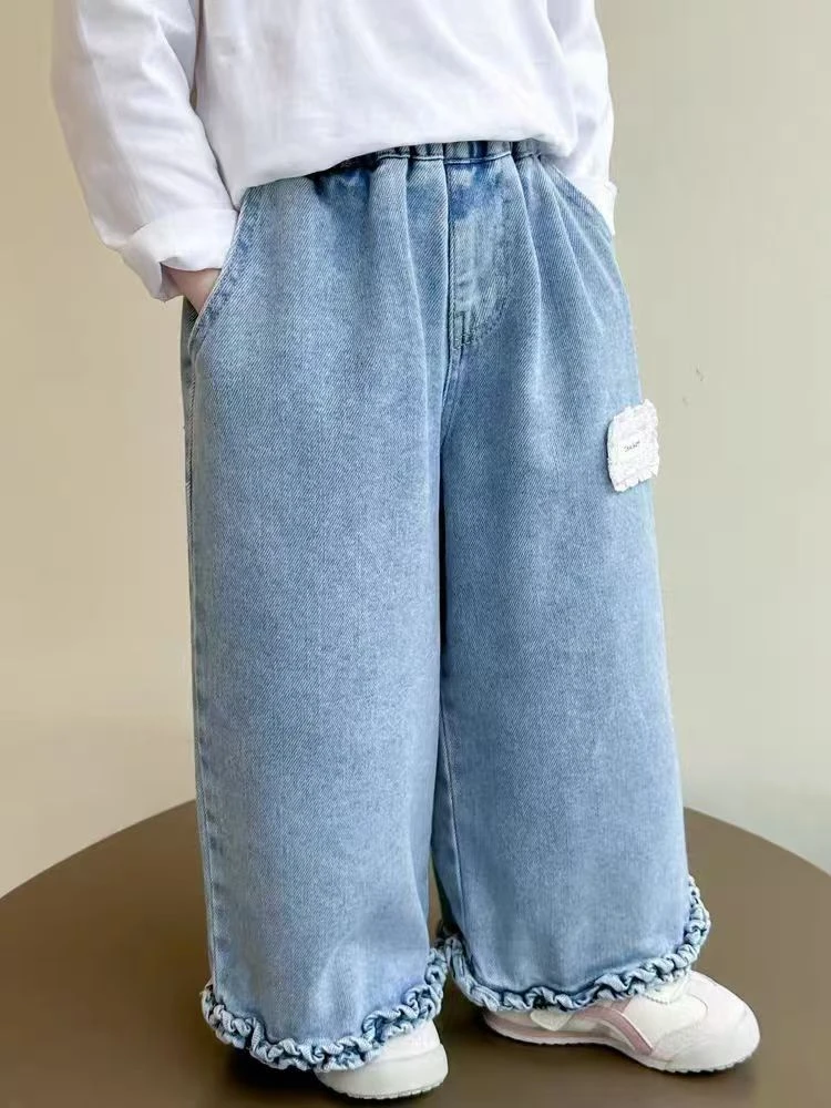 贴布牛仔裤洋气儿童