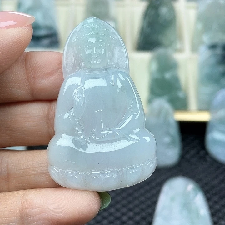 颈饰未镶嵌翡翠天然缅甸翡翠A货观音