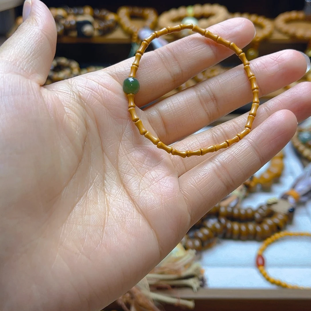 木质橄榄核竹节单圈