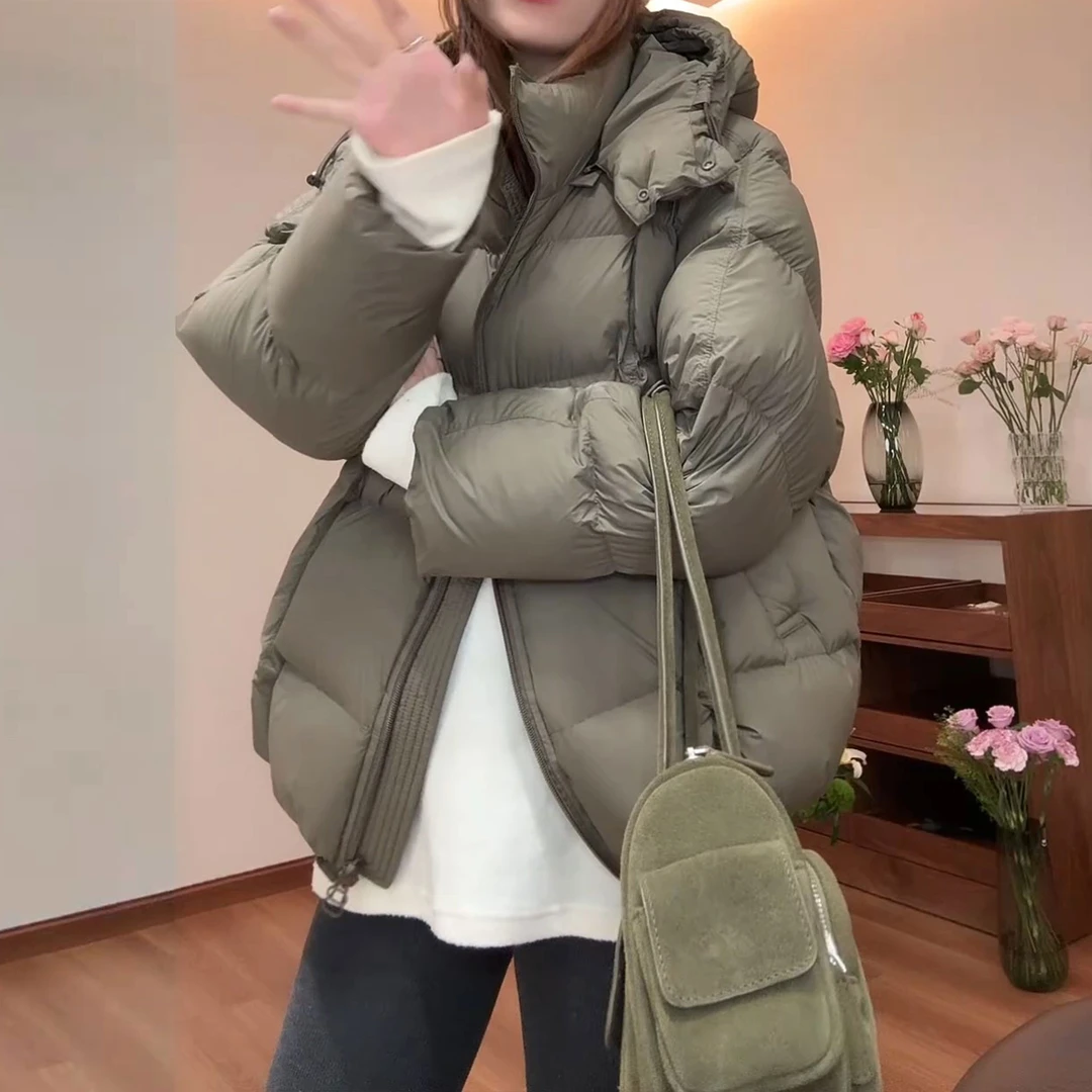 韩版宽松遮肉显瘦百搭纯色减龄棉衣2025秋冬新款时尚保暖外套女