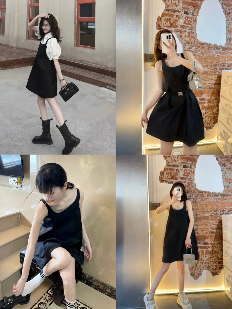 “pr款尼龙吊带连衣裙”减龄感十足裙子52003