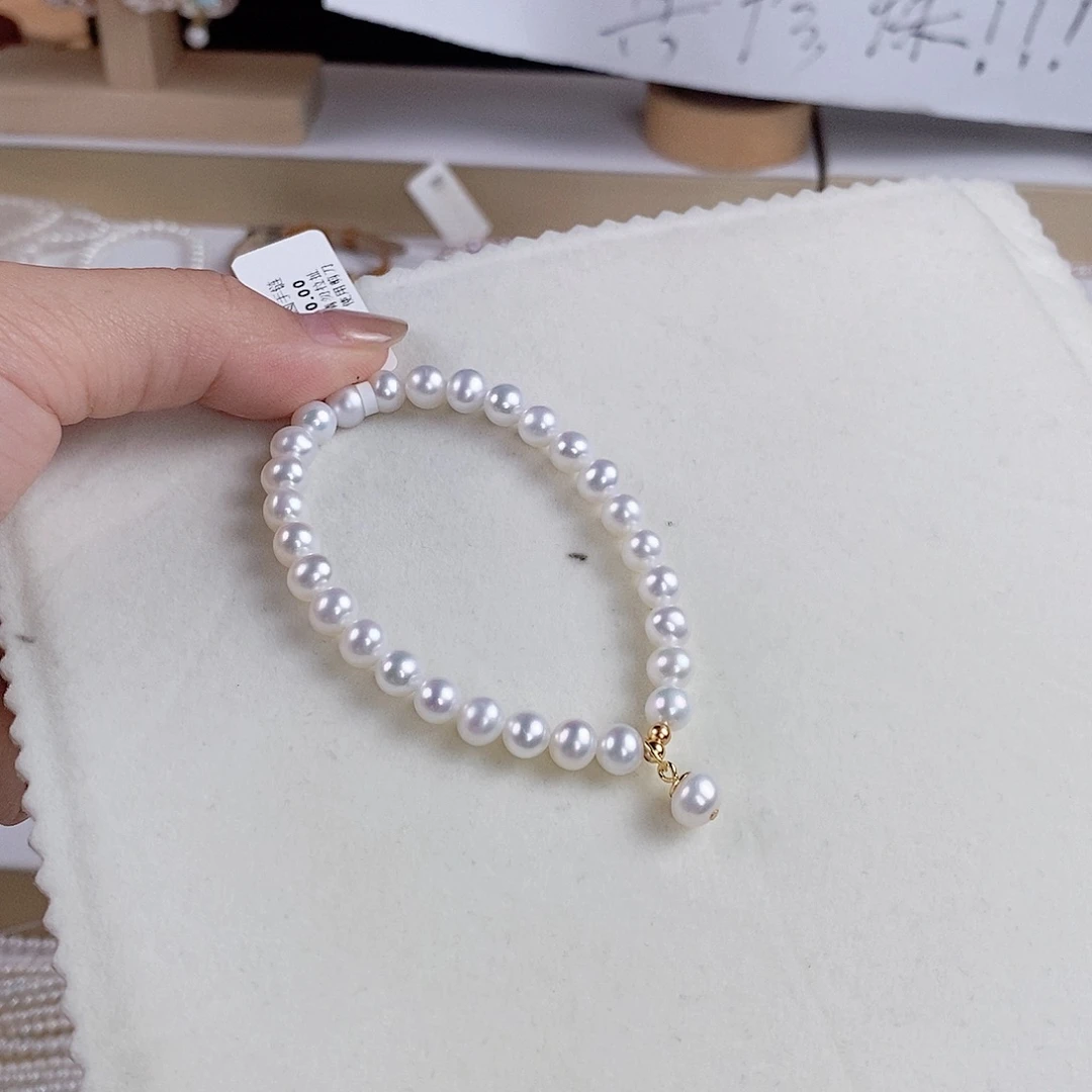 淡水珍珠银S925镶嵌手绳