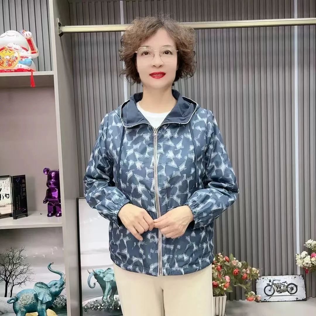 015-秋季新款妈妈装中老年女装时尚爆款双面连帽外套休闲