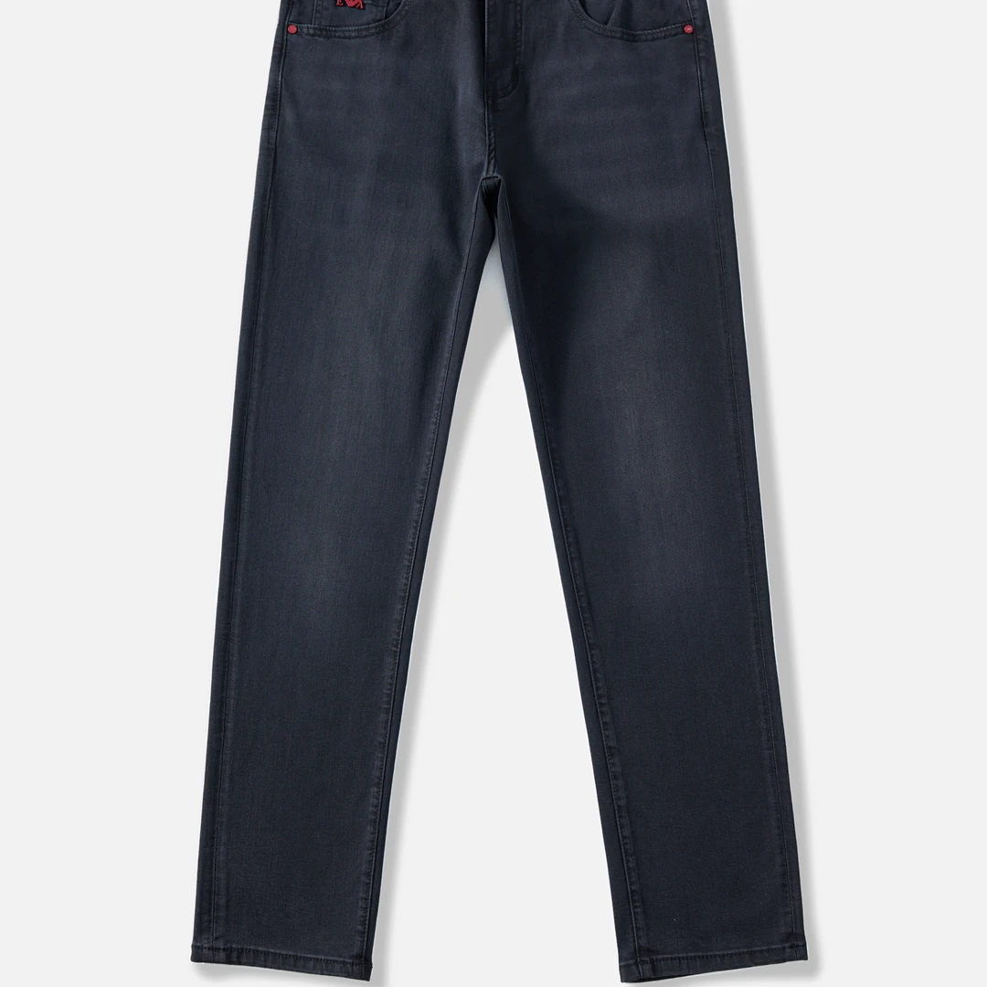 春秋新款大码水洗商务休闲男款中腰小直筒牛仔裤修身时尚