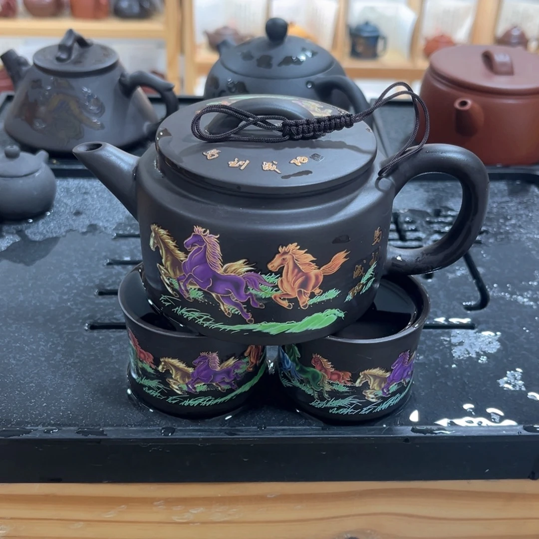 茶壶紫砂一壶2杯123