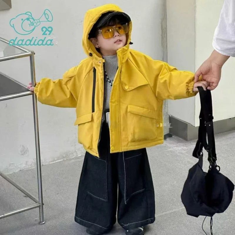 dadida/嗒嘀嗒男童冬日铠甲防水夹棉时尚冲锋衣外套505100085