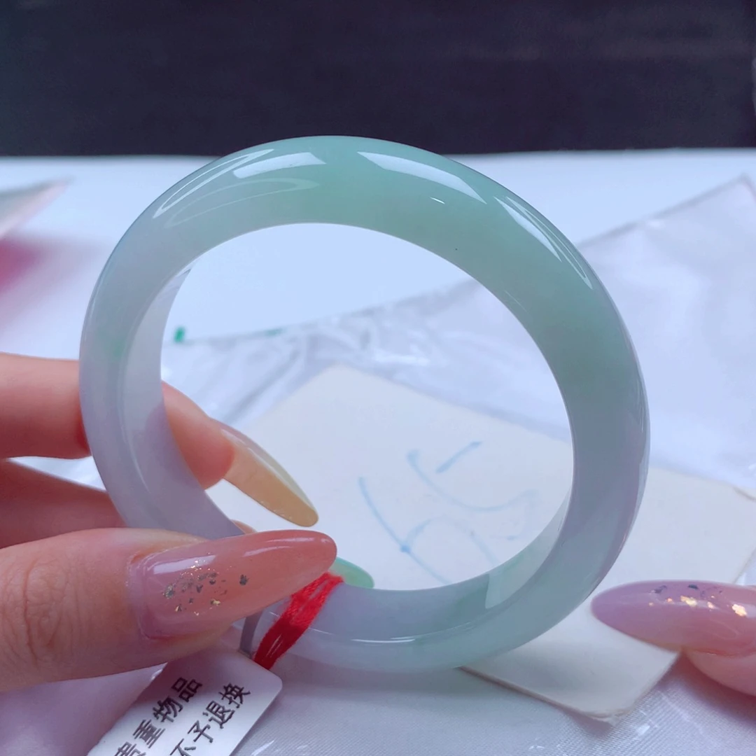 翡翠手镯未镶嵌天然缅甸翡翠A货手镯 65号