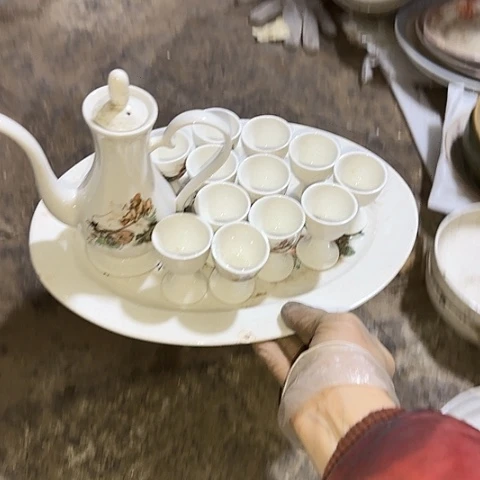 瓷片重****器国营厂库存微瑕一壶12杯