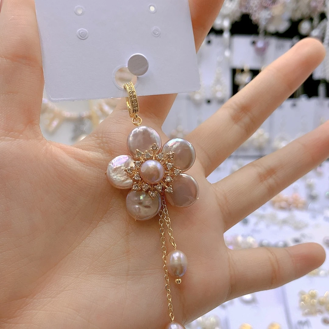 银S925镶嵌耳饰淡水珍珠