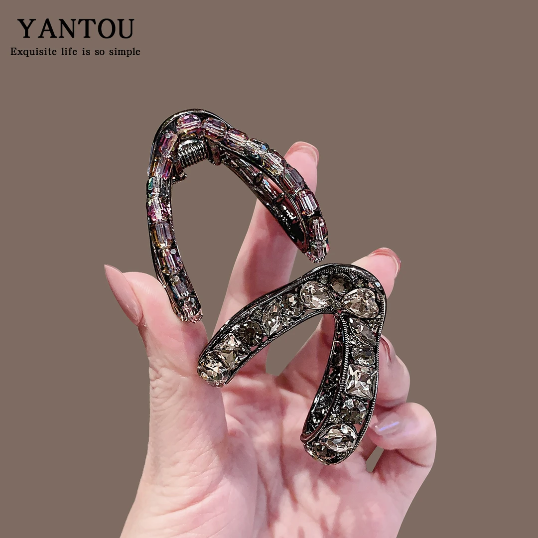 潮流新款V形中号抓夹高马尾固定神器鲨鱼夹丸子头扎发发夹女发卡