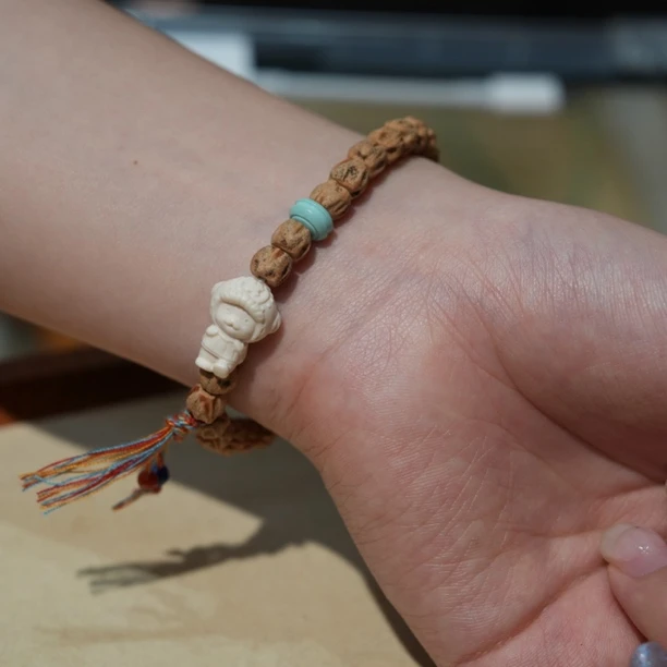 百香籽搭配猛犸绿松石手串