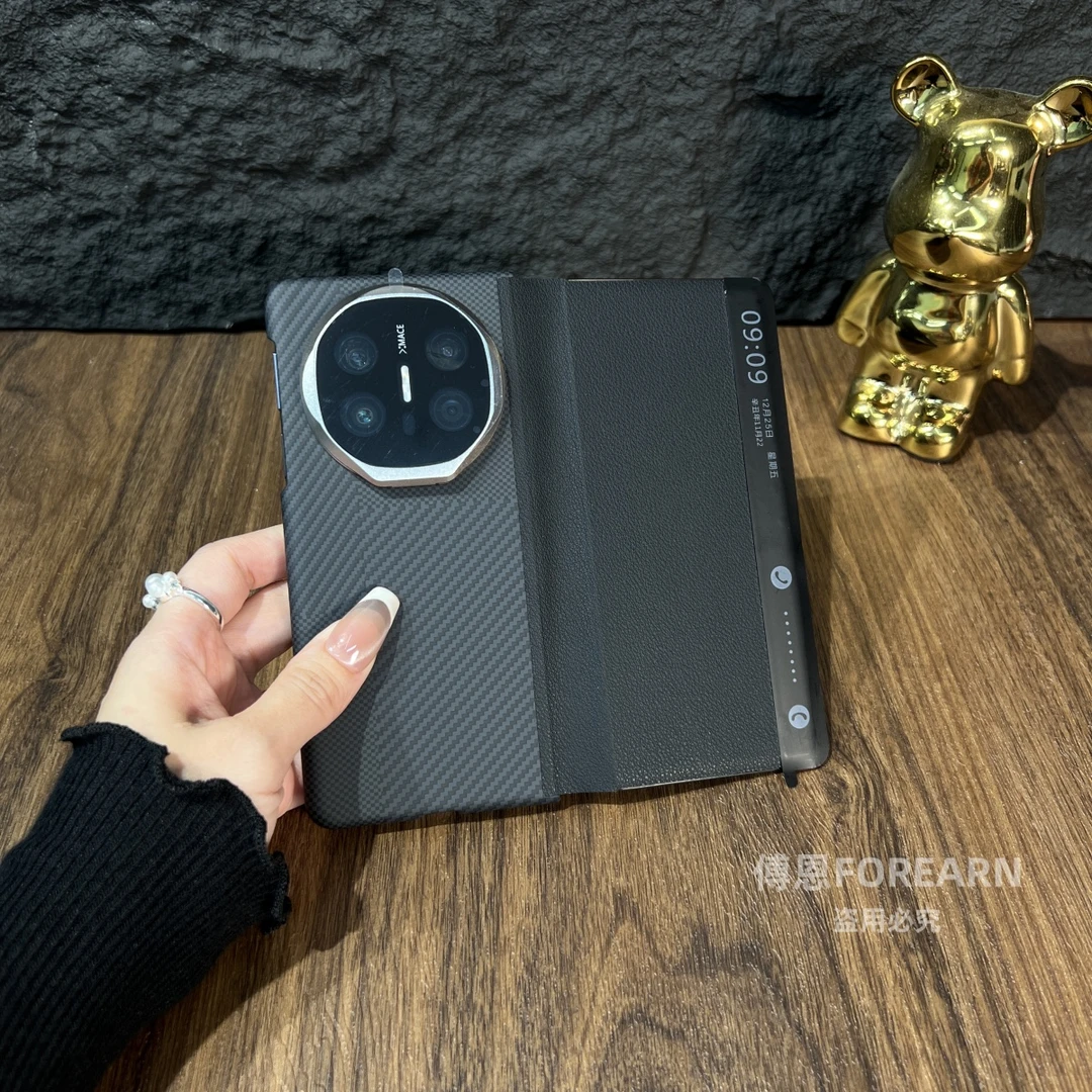 适用于华为matex6手机壳支架matex5折叠屏x6真皮x3保护套翻盖式