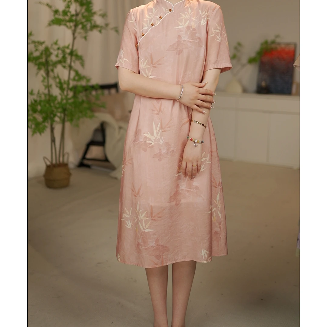 【现货】【十万长梦】改良版旗袍新中式国风复古宽松大摆连衣裙-L