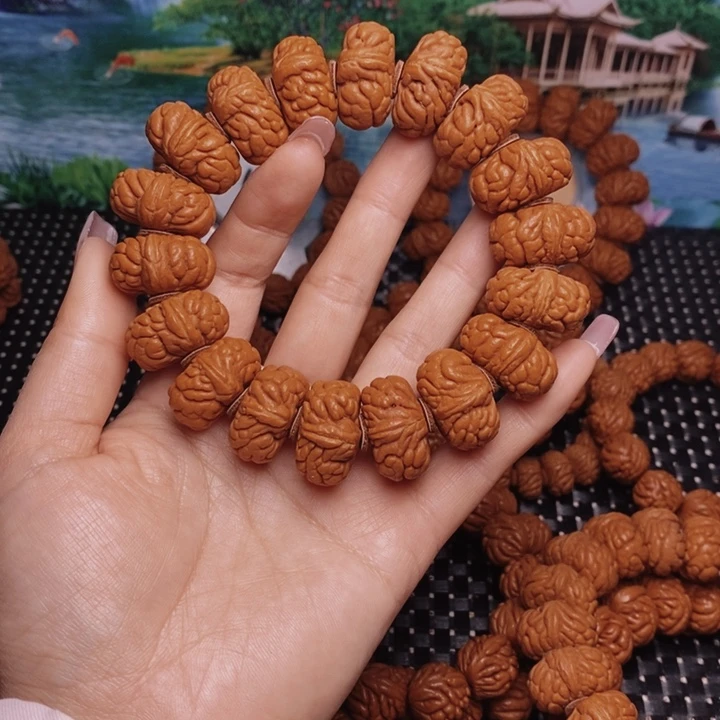 桃核手串小*盖龙纹桃核
