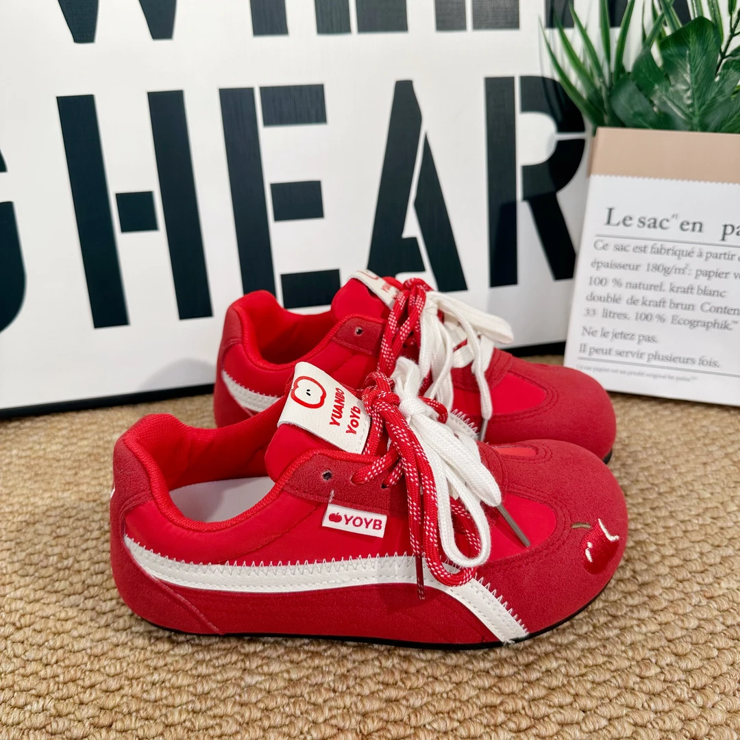 【甜心小步】女2025新款德训透气夏季圆头低帮学生休闲运动日系板鞋