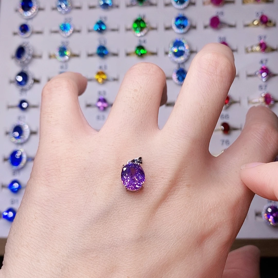 戒指银S925镶嵌红宝石