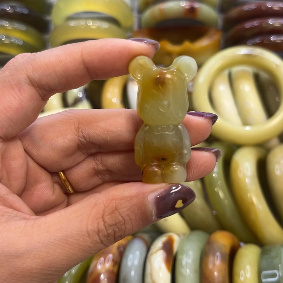 蛇纹石玉合金手镯挂坠