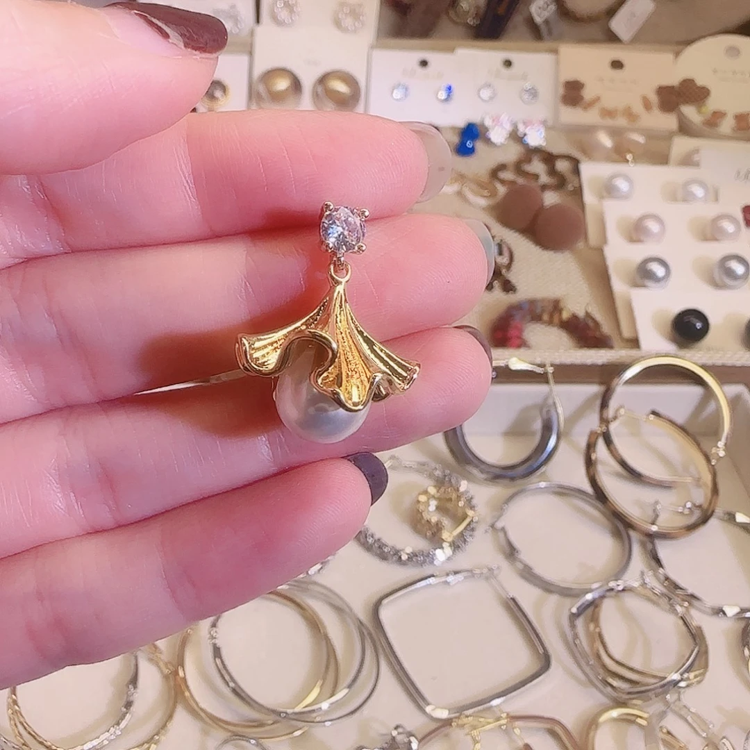 仿珍珠铜合金925银耳钉