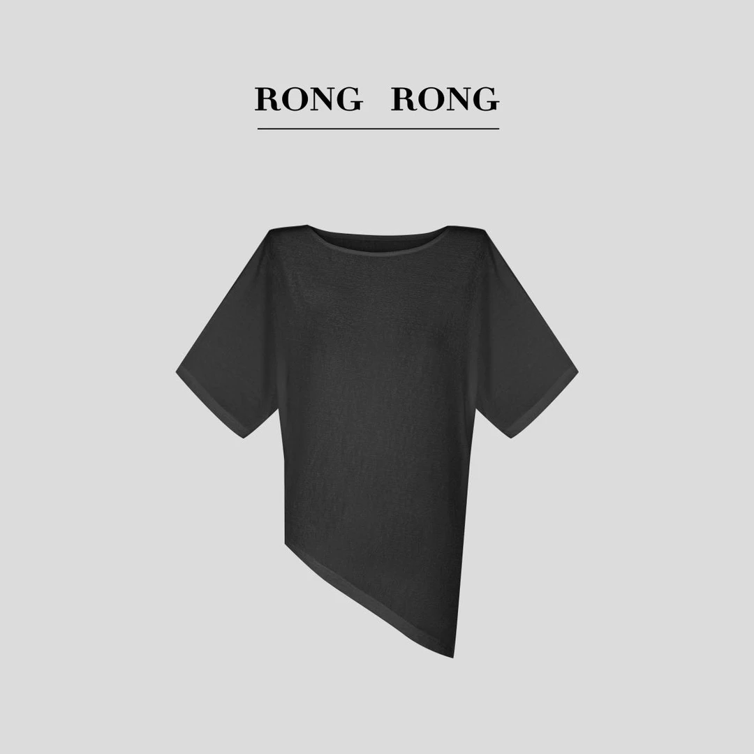 溶溶J【紫韵夏日】RONGRONG 醋纤收腰不规则上衣C-S209970-S0