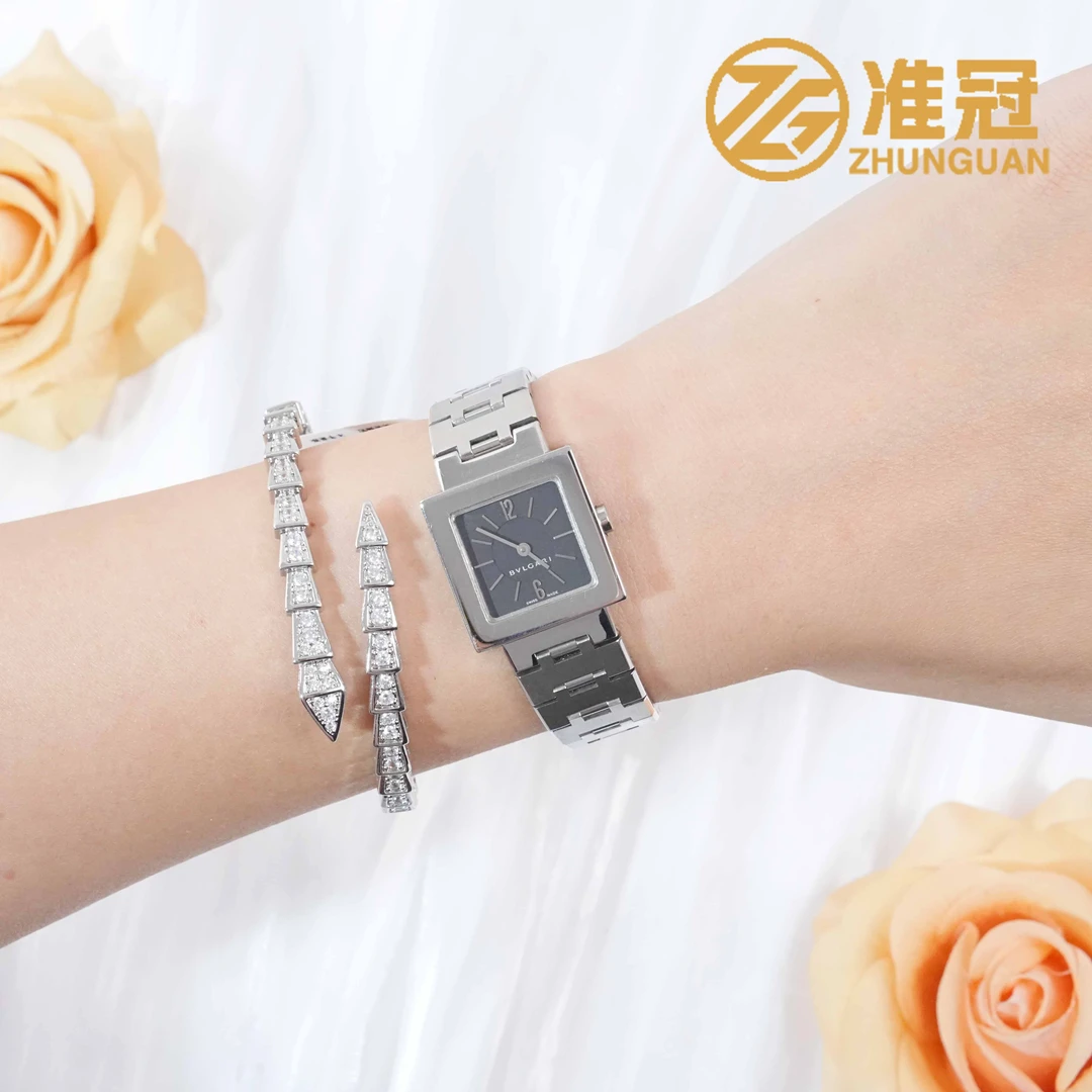95新 BVLGARI/宝格丽 22mm石英XW1732后钻系列瑞士名表杏1