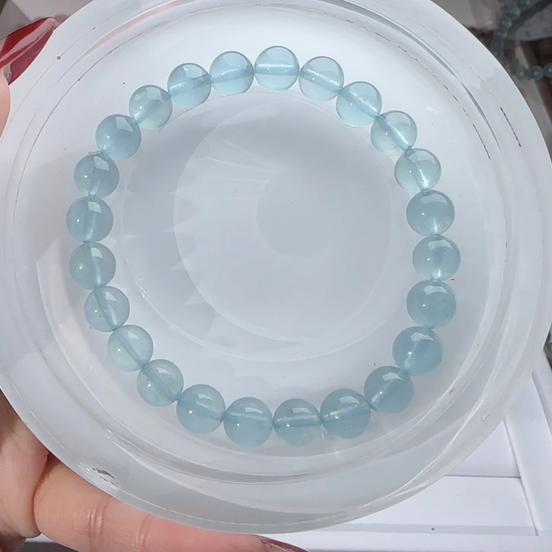 水晶手链未镶嵌兔**?海蓝宝8mm