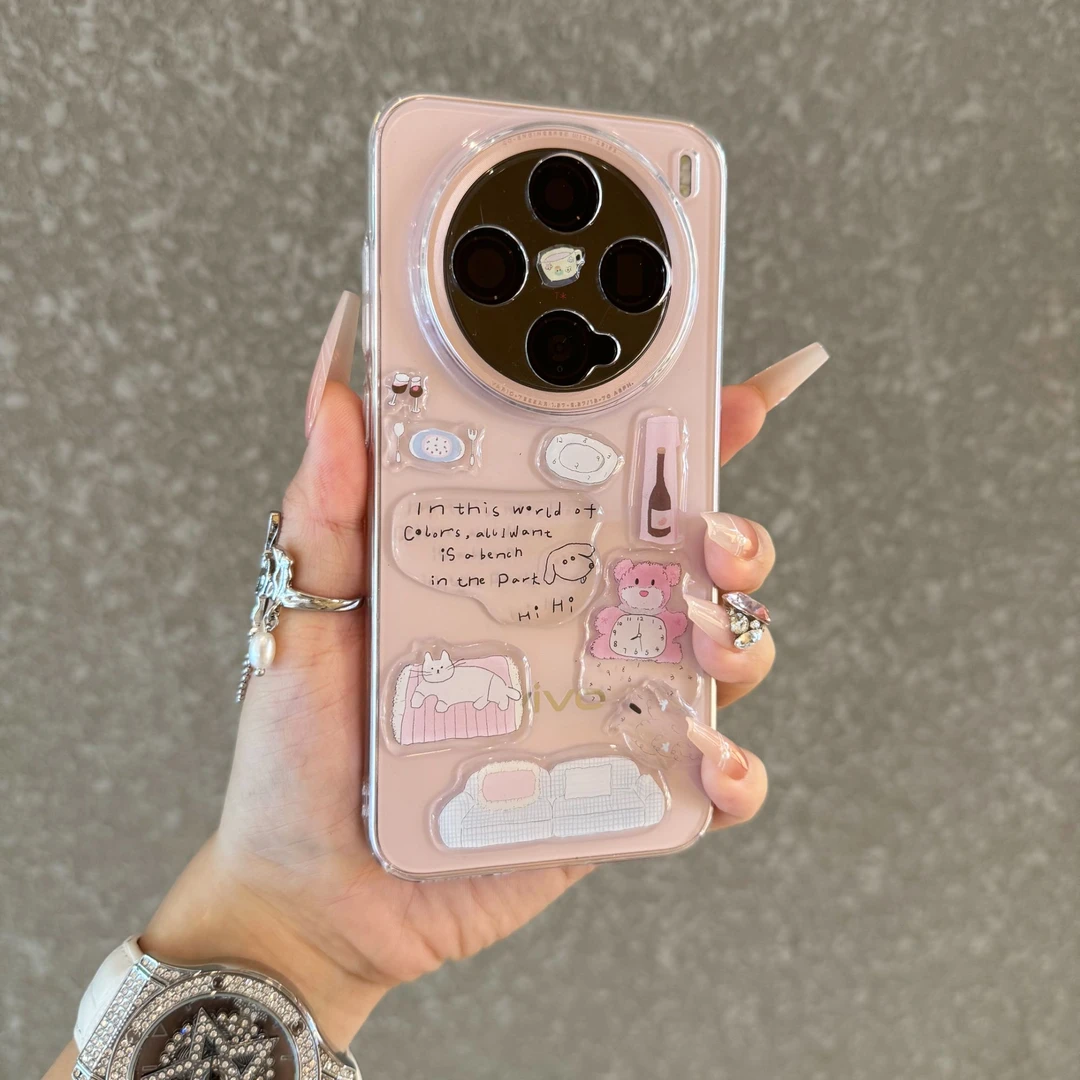 适用于vivox200promini手机壳新款创意diy透明x200pro立体卡通100