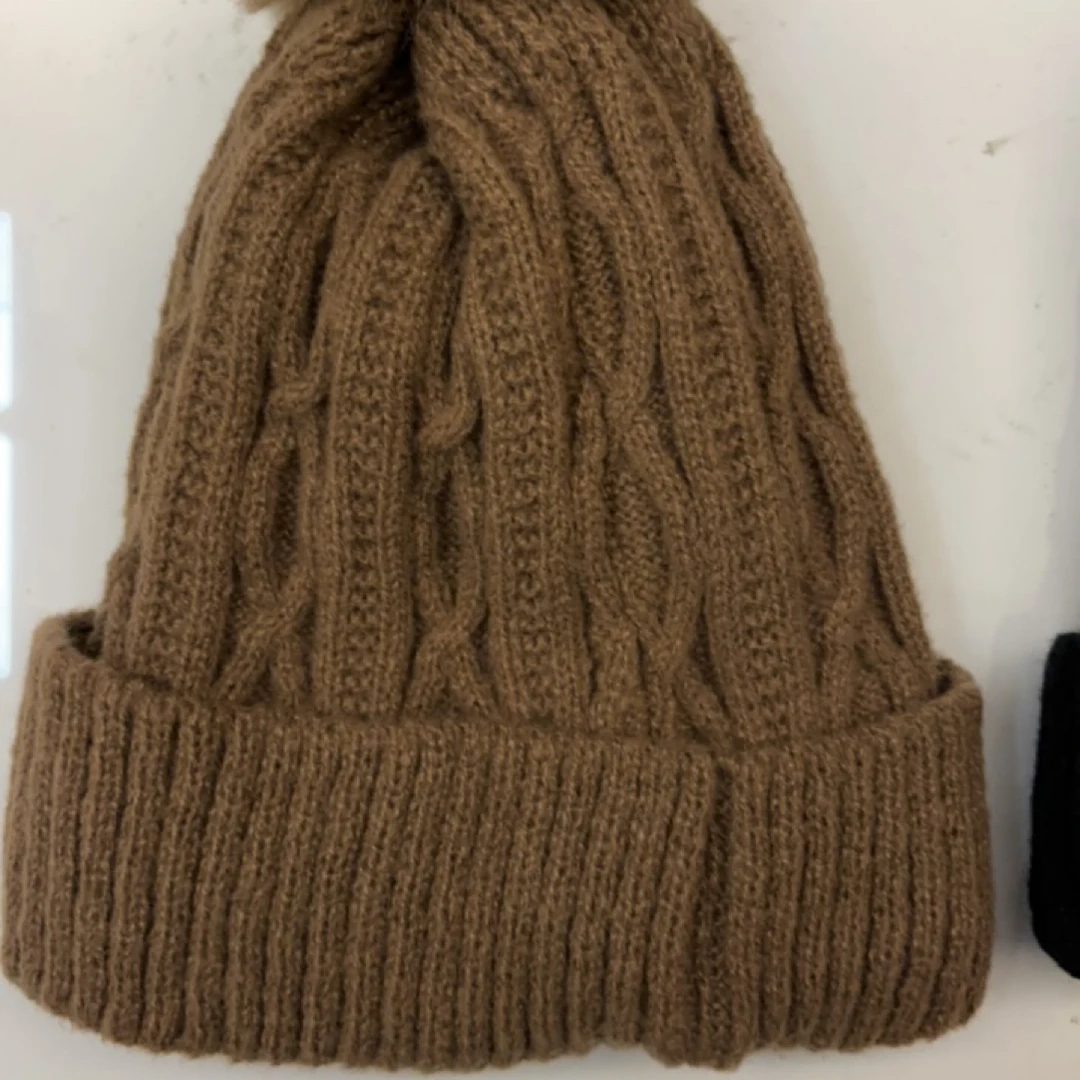 女生冬季加绒保暖百搭防风麻花针织护耳帽