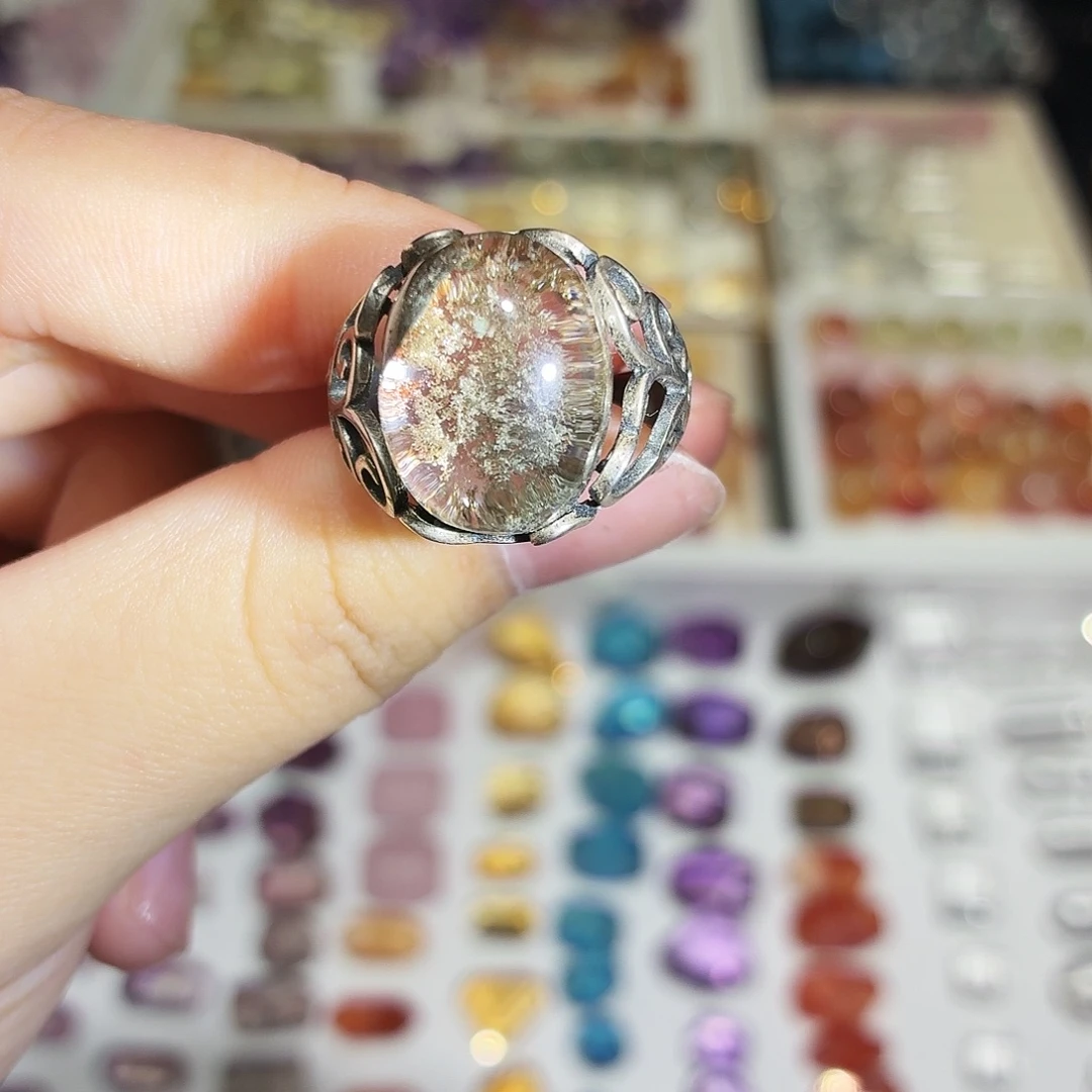 未镶嵌水晶吊坠(不含链)幽灵戒指 成品