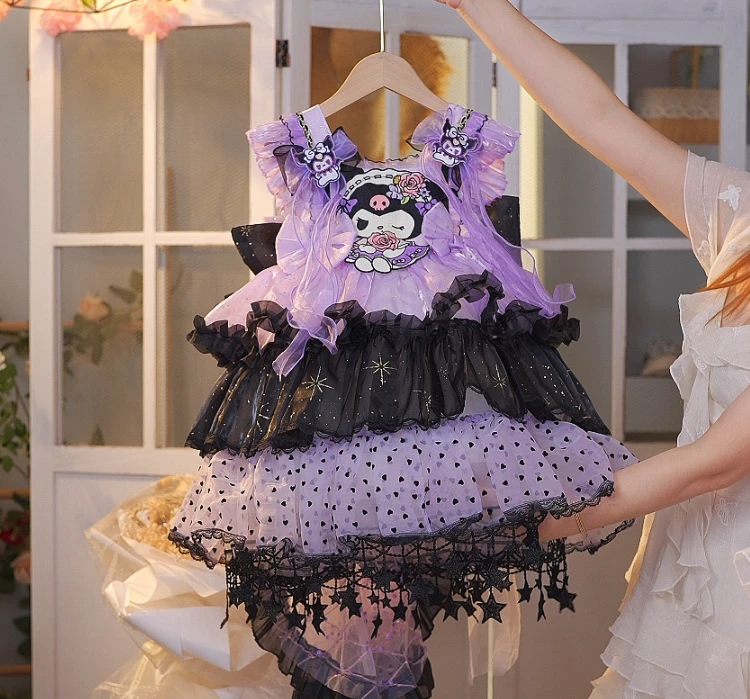 繁星库洛米.女童公主裙洛丽塔风生日礼服拖尾连衣裙夏季女孩