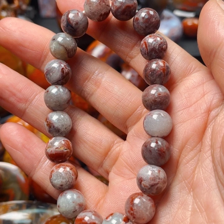 玛瑙/玉髓战国红玛瑙手串未镶嵌小*娃