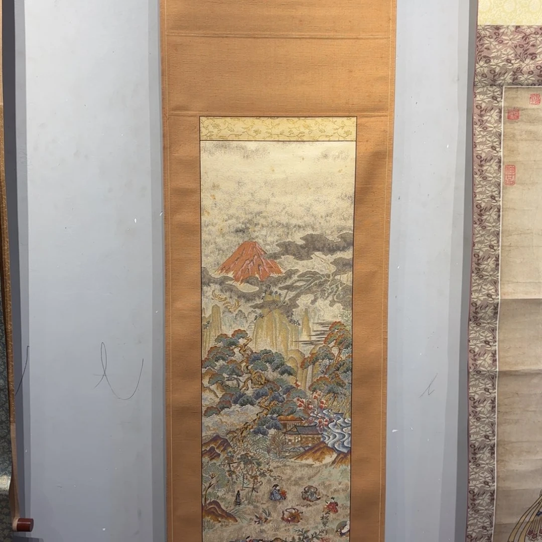 书法于***猫卷轴刺绣52