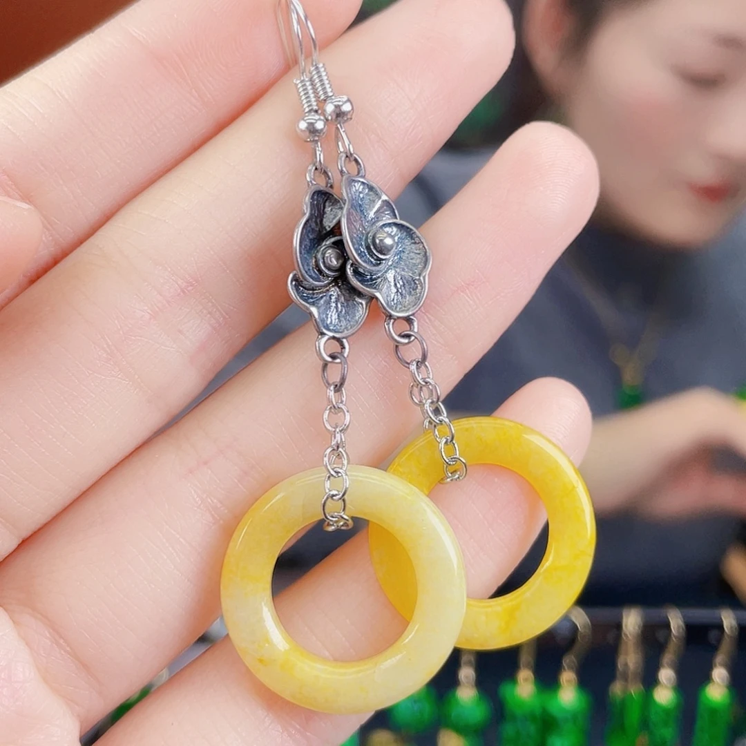 翡翠未镶嵌耳饰饰品