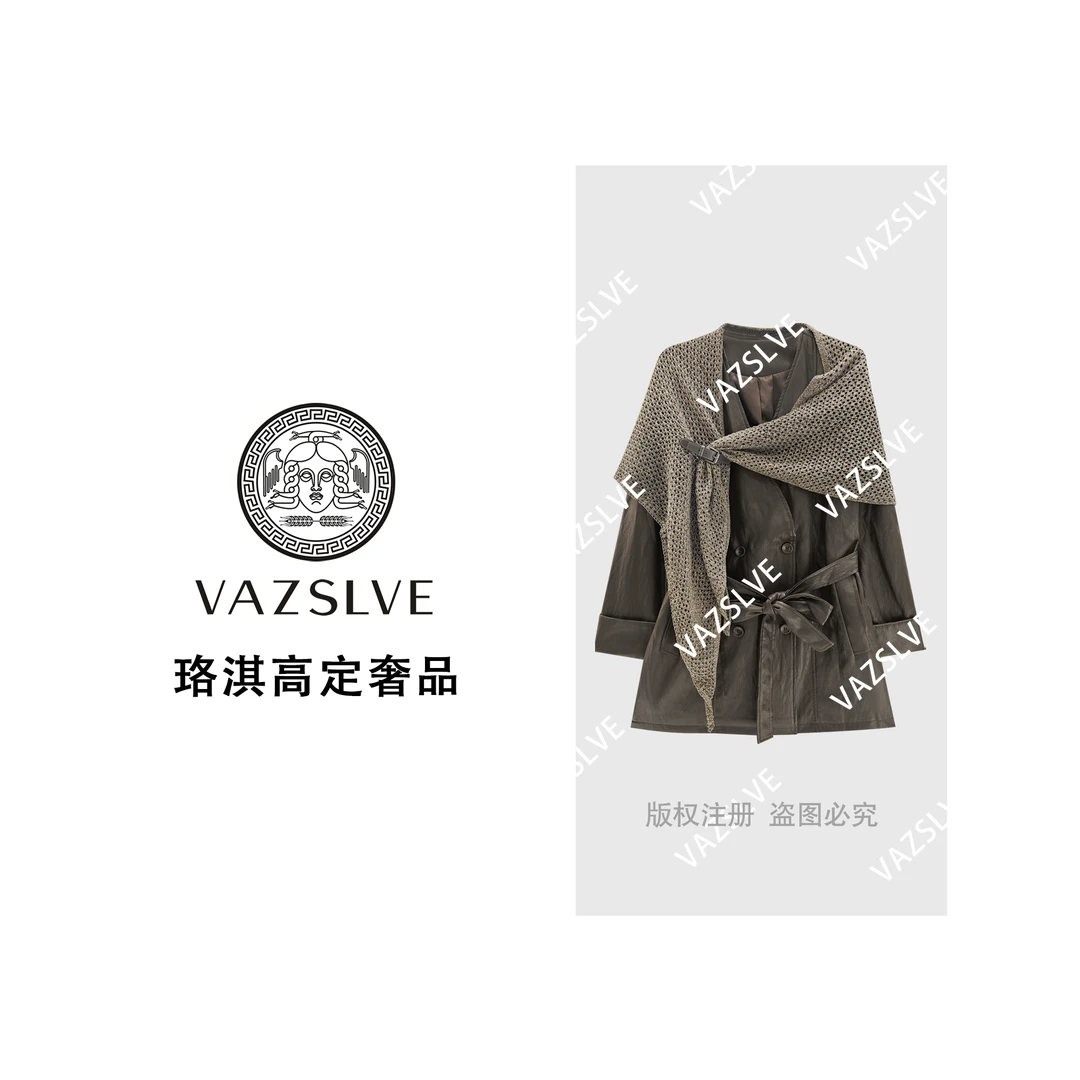 【VAZSLVE/珞淇高定】设计师时尚休闲皮衣外套WT9191