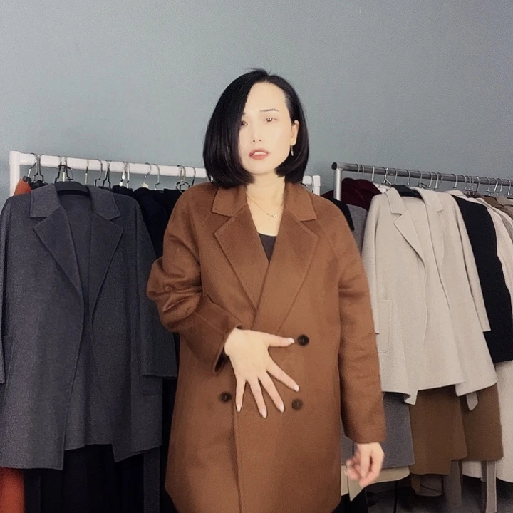 双面呢大衣焦糖色S码