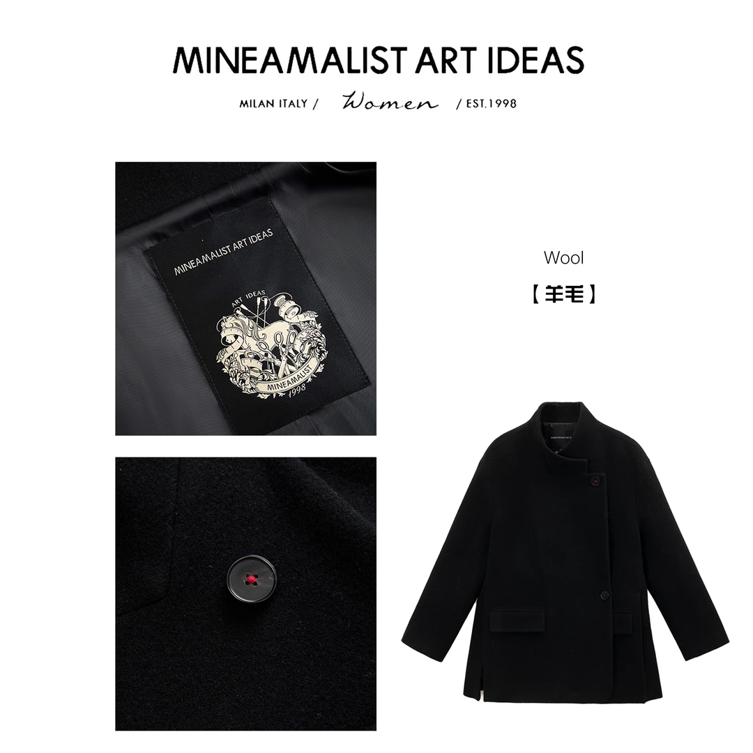 MINEAMALIST ART IDEAS极简交叉立领西装大衣外套ZY1793