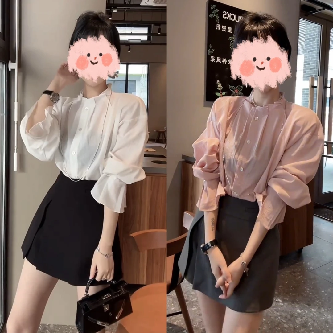 网红洋气炸街女装春夏气质宽松显瘦衬衫休闲短裙裤套装洋气衣服女