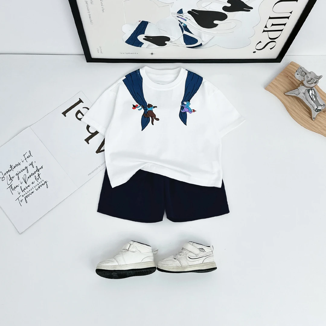 儿童套装夏季2025新款男童短袖两件套洋气潮BDX25225悠悠童话童装