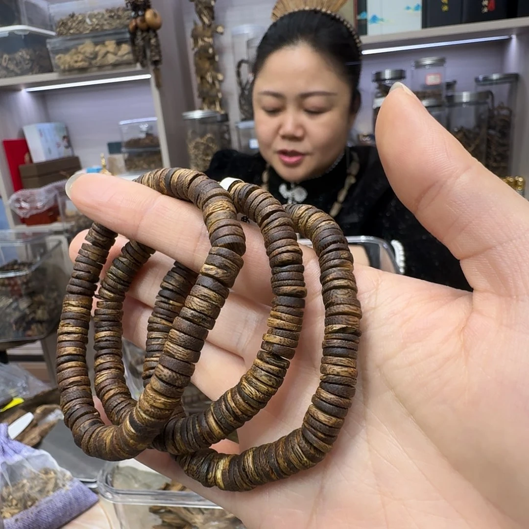 沉香碎屑沉香张勺子算盘珠单圈 6m 多样性发一