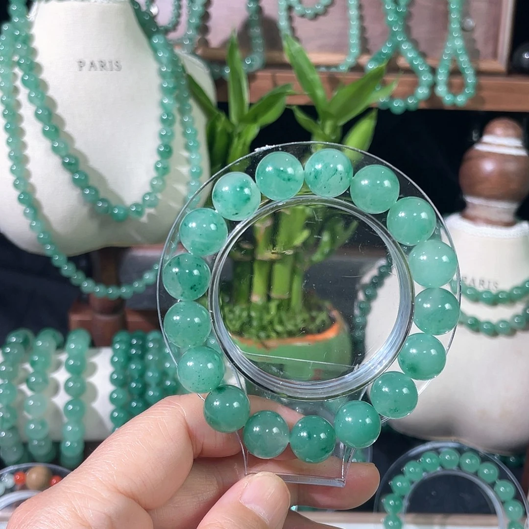 石英质玉（非洲翠）合金手链